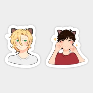 Ash and Eiji Cat ears Sticker